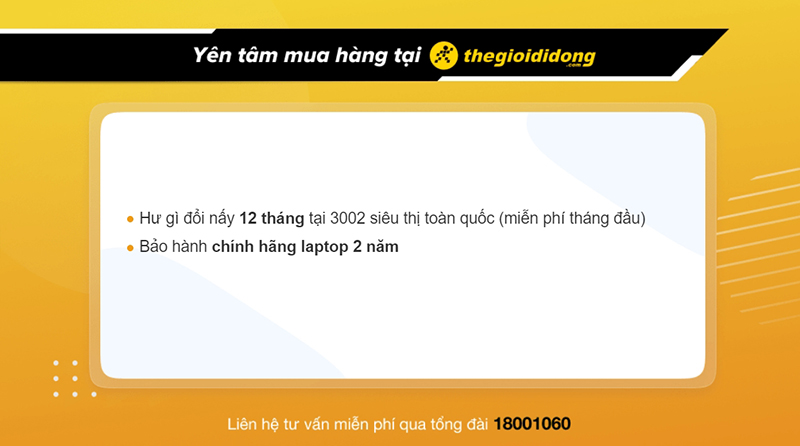 Chính sách bảo hành laptop tại Thế Giới Di Động